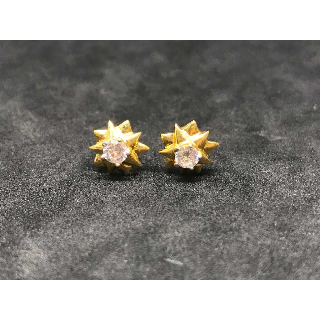 22k Ladies Exclusive Single Stone Earring E-62515