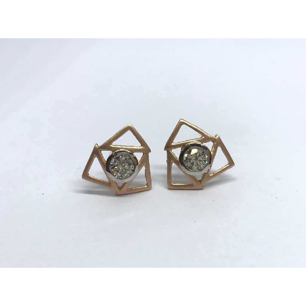 18k Ladies Fancy Rose Gold Earring E-60520