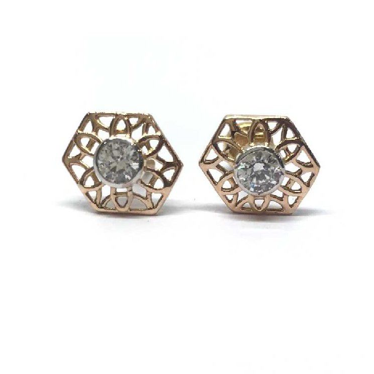 18k Ladies Rose Gold Earring E-60515