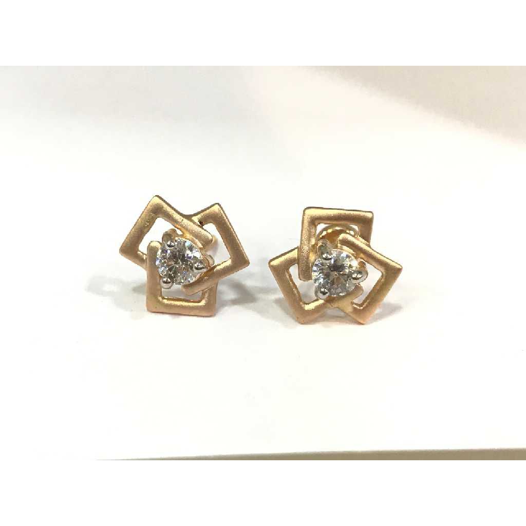 18k Ladies Fancy Rose Earring E-60506