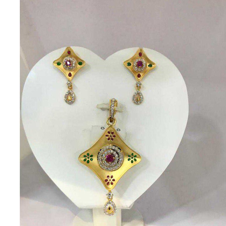 916 ladies exclusive fancy pendant set p-39518 - Image 3