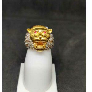 22k Gents Fancy Lion Ring R-28551