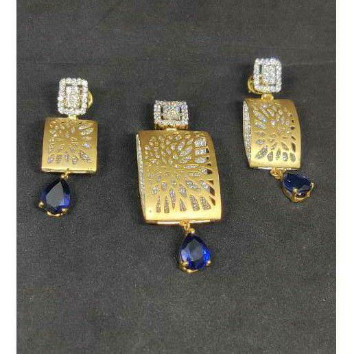18k Ladies Fancy Heavy Pendant Set S-39517