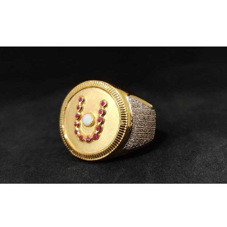 22k Gents Fancy Swaminarayan Ring Gr-27365 - Image 3