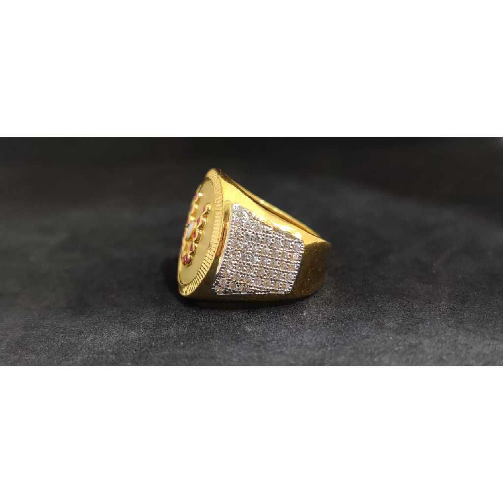 22k Gents Fancy Swaminarayan Ring Gr-27365 - Image 2