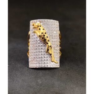 22k Cz Gents Jaugar Fancy Gold Ring 27364