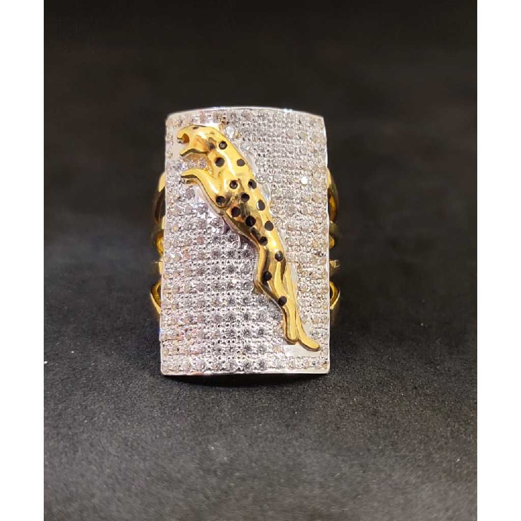 22k Cz Gents Jaugar Fancy Gold Ring 27364