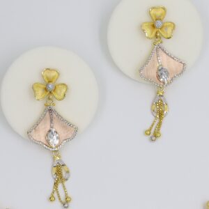 22kt fancy floral rose coated neckalce set