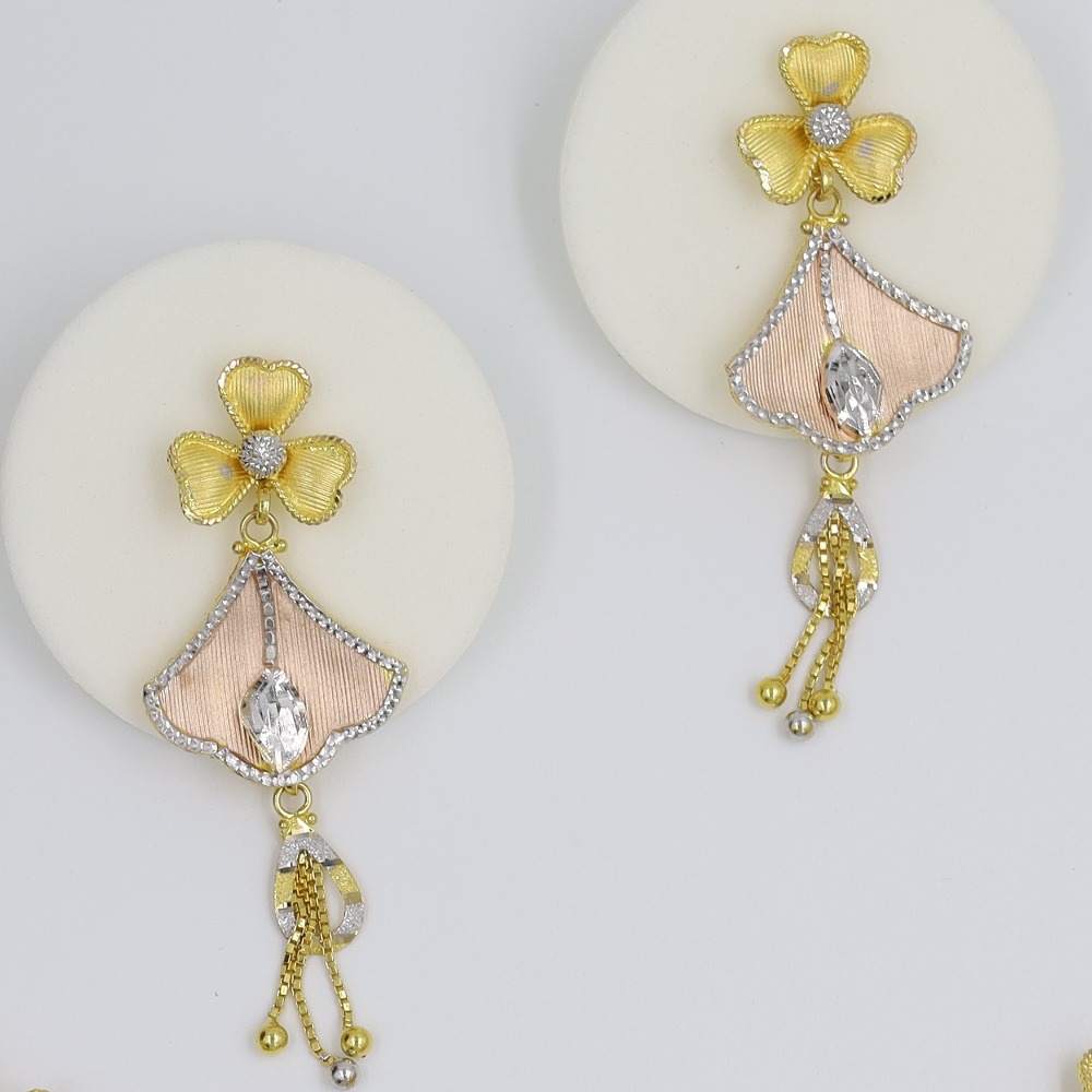 22kt fancy floral rose coated neckalce set