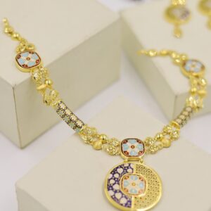22kt turkish style minakari necklace
