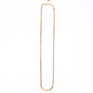 Pattern carved single tone gold chain for men