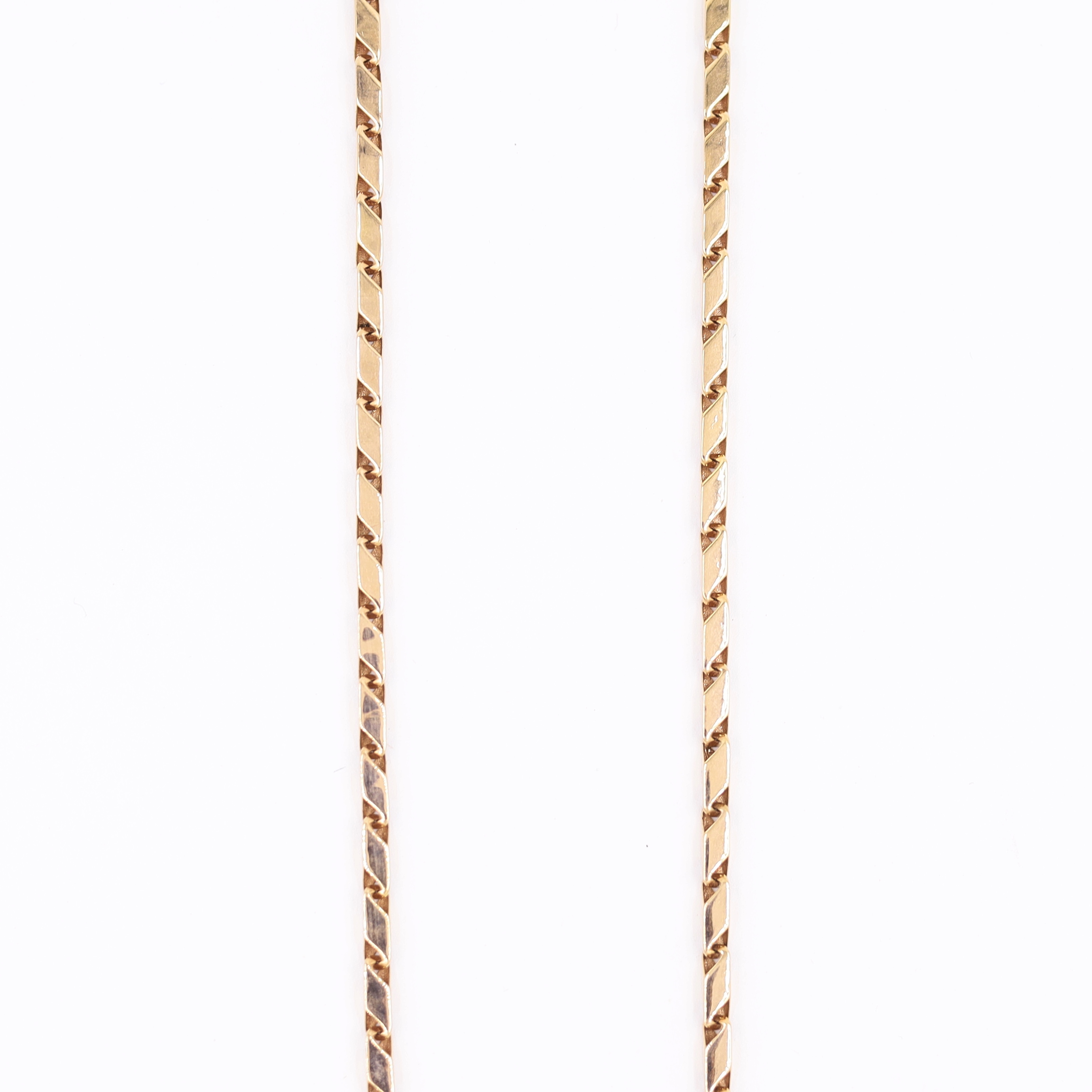 Pattern carved single tone gold chain for men