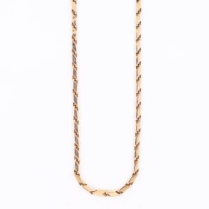 Pattern carved single tone gold chain for men