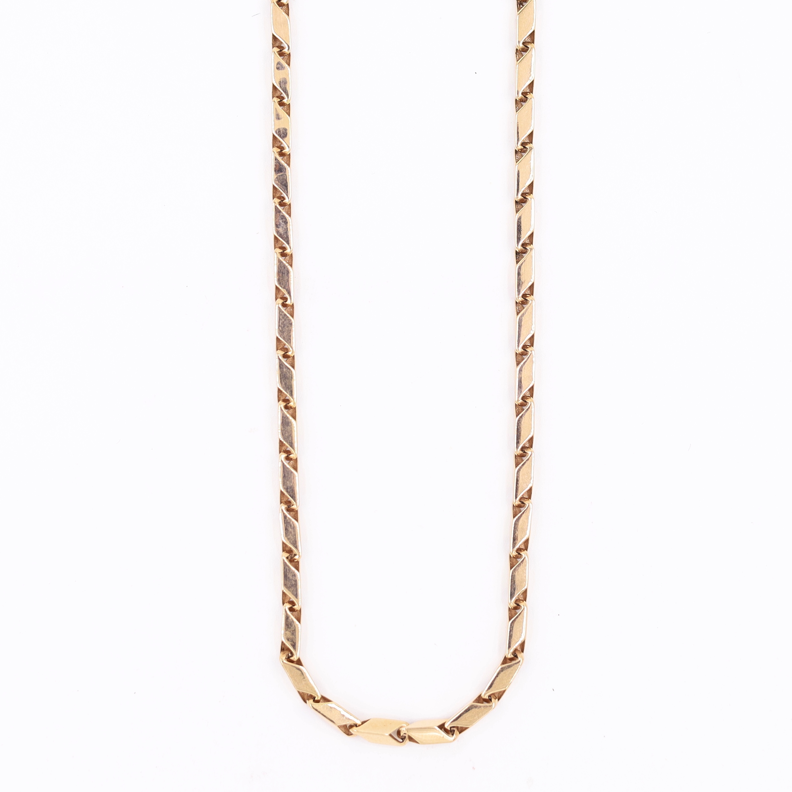 Pattern carved single tone gold chain for men