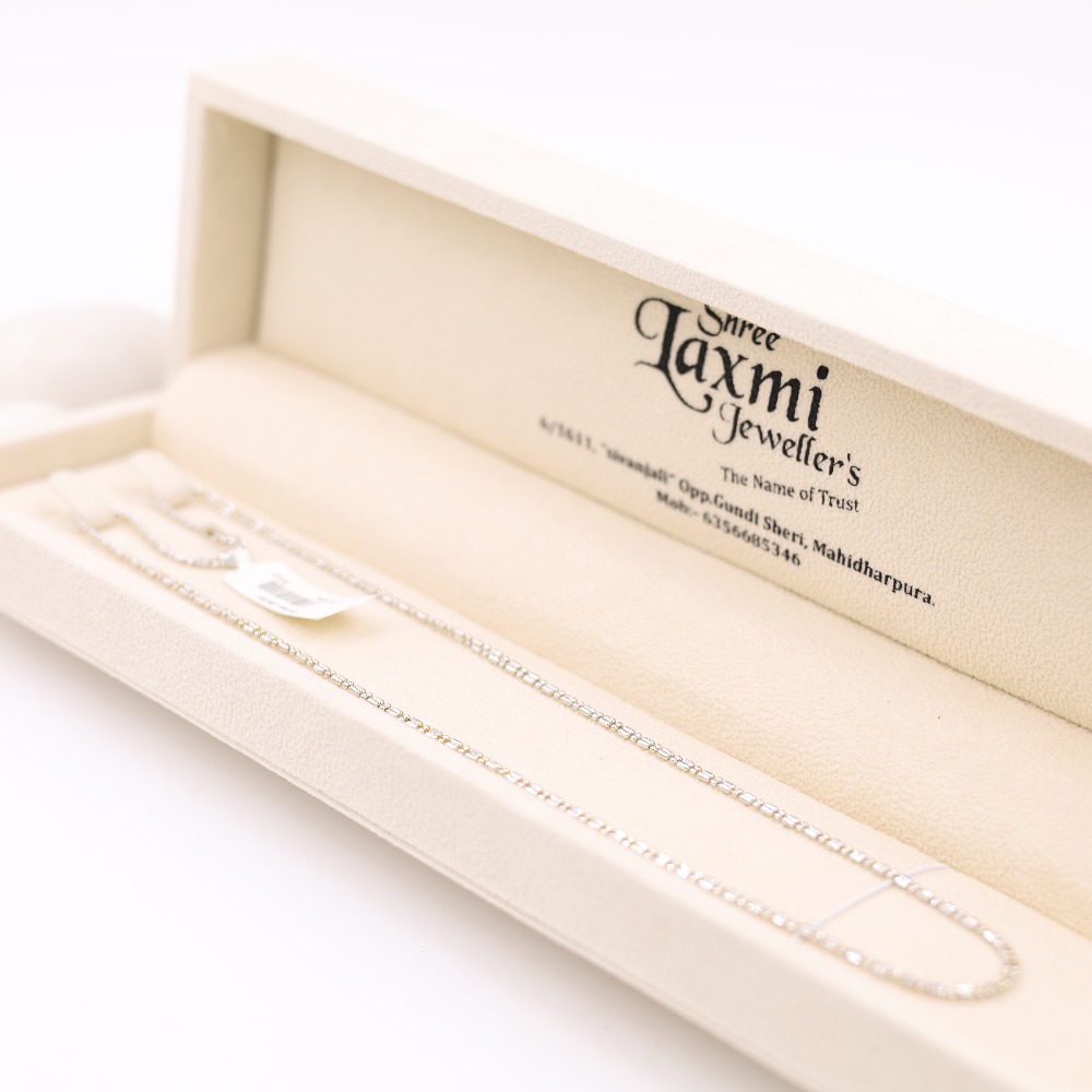 Imported link style white gold chain