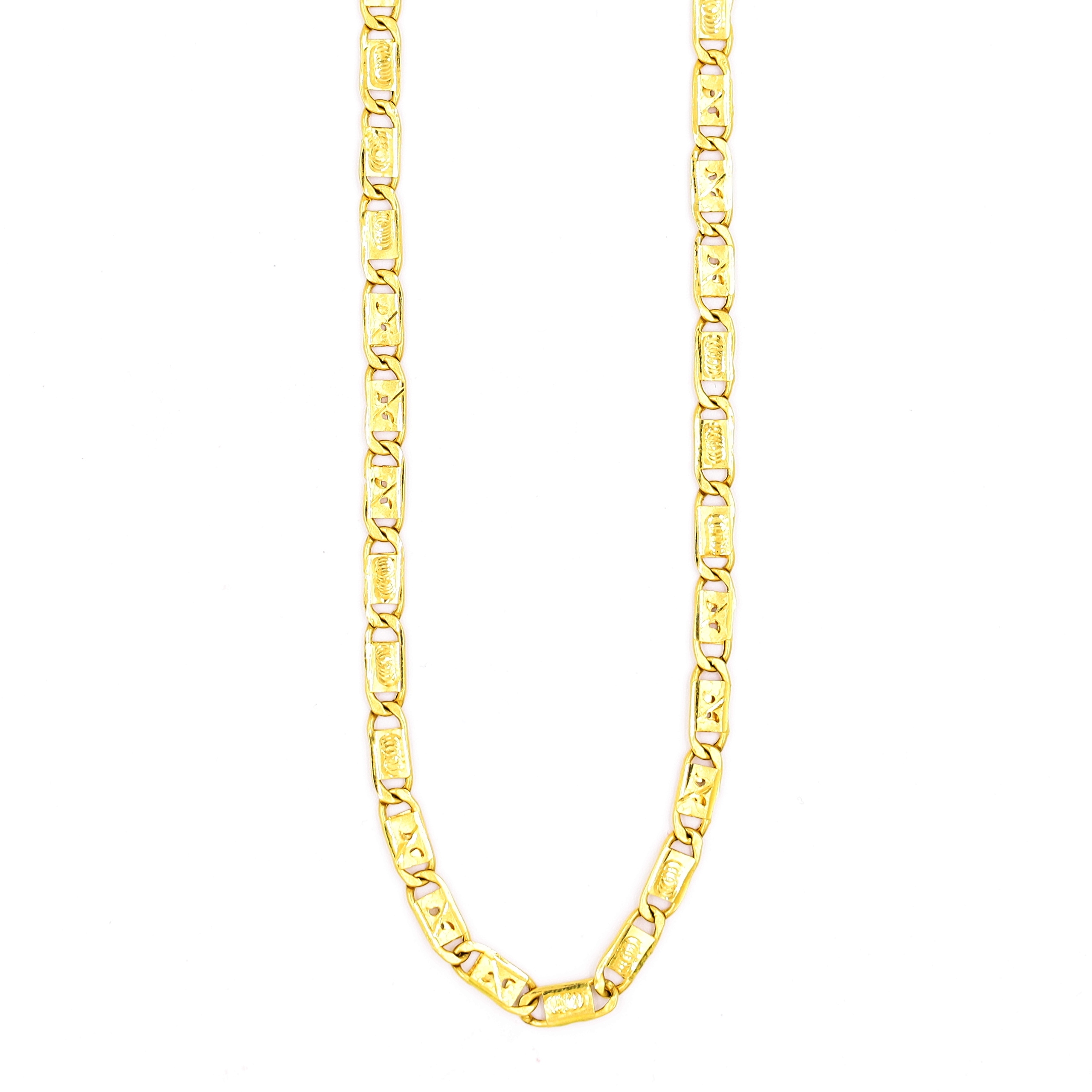 Edgy Hollow Gold Chain For Men