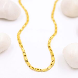 Edgy Hollow Gold Chain For Men