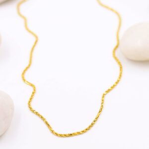 Rope Patterned Gold Chain