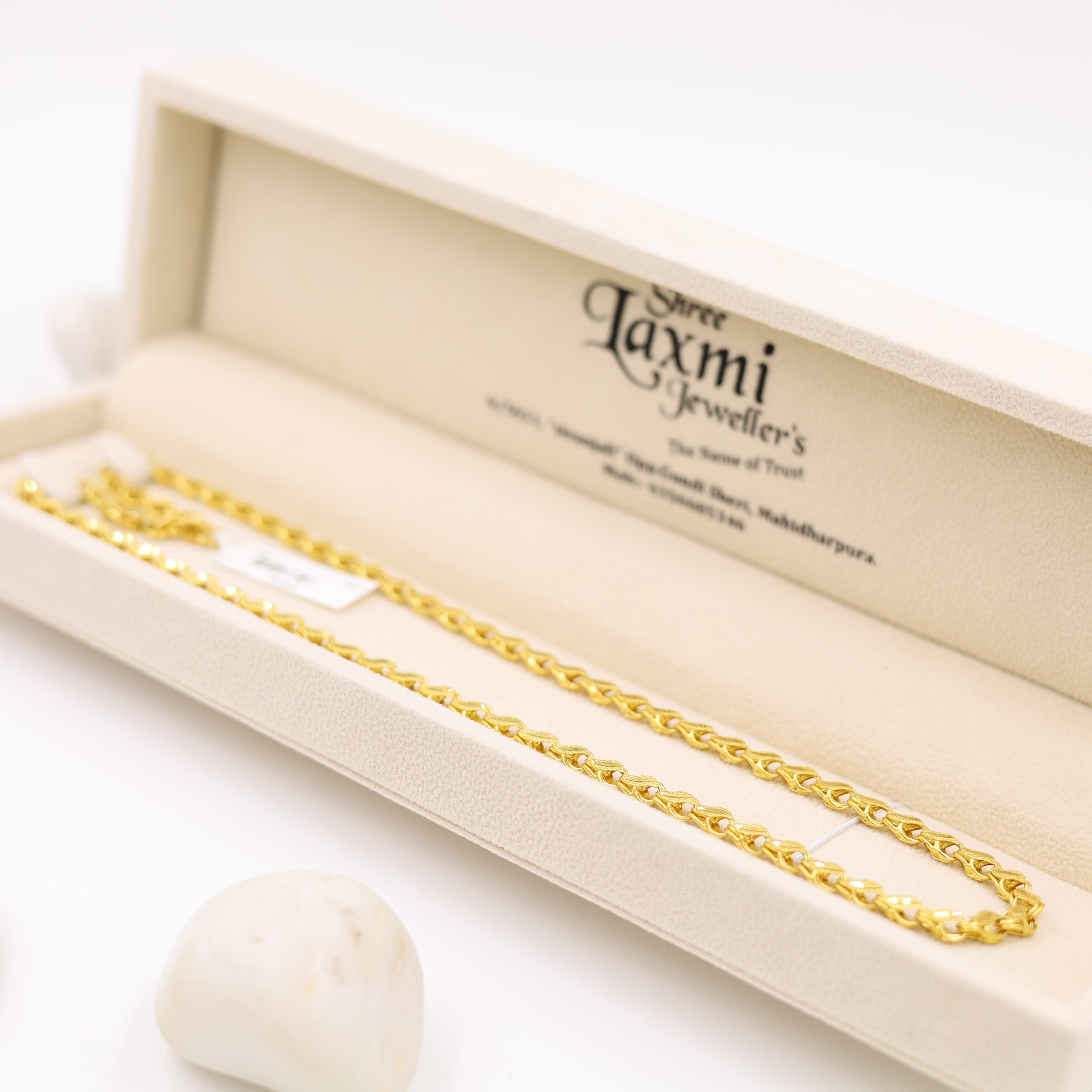 Spiral Pattern Dual Tone Gold Chain For Men