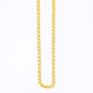 Spiral Pattern Dual Tone Gold Chain For Men