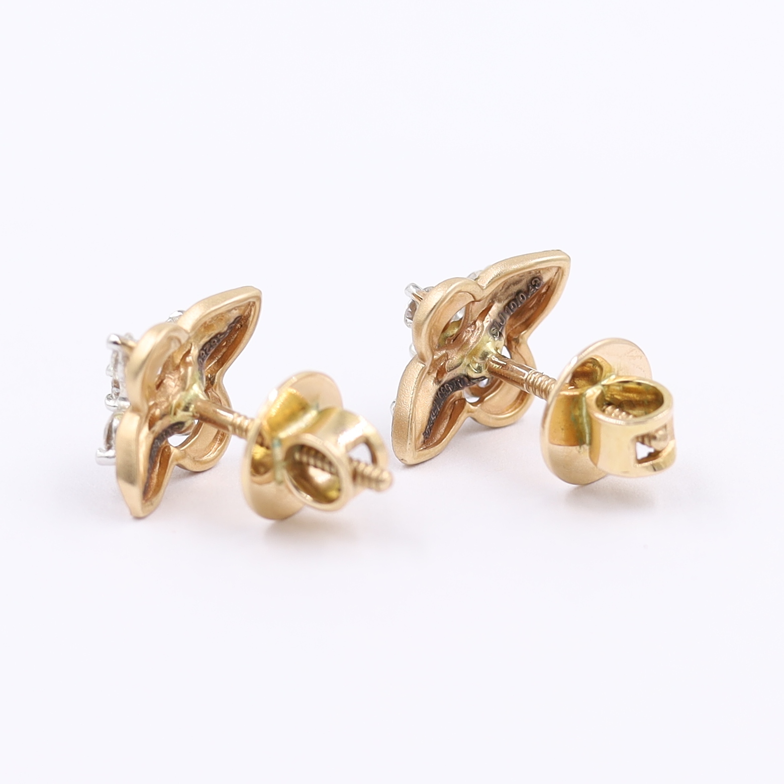 Traditional Diamond Stud Earrings In Rose Gold