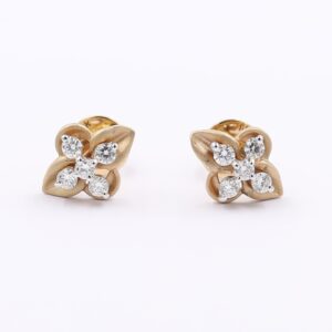 Traditional Diamond Stud Earrings In Rose Gold