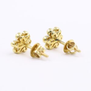 Floral Solitaire Look Diamond Stud Earrings