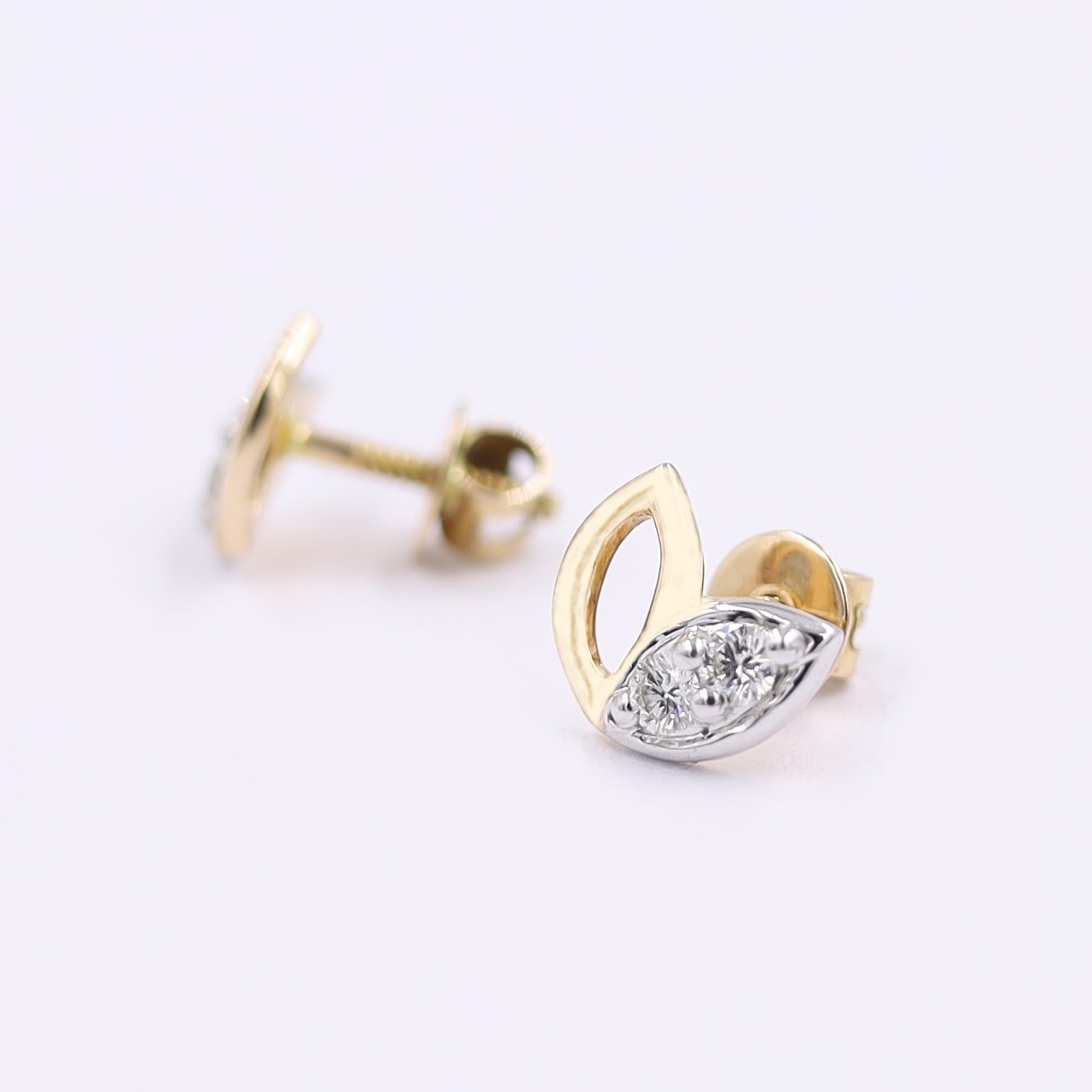 Enticing Rose Gold And Diamond Fancy Stud Earrings