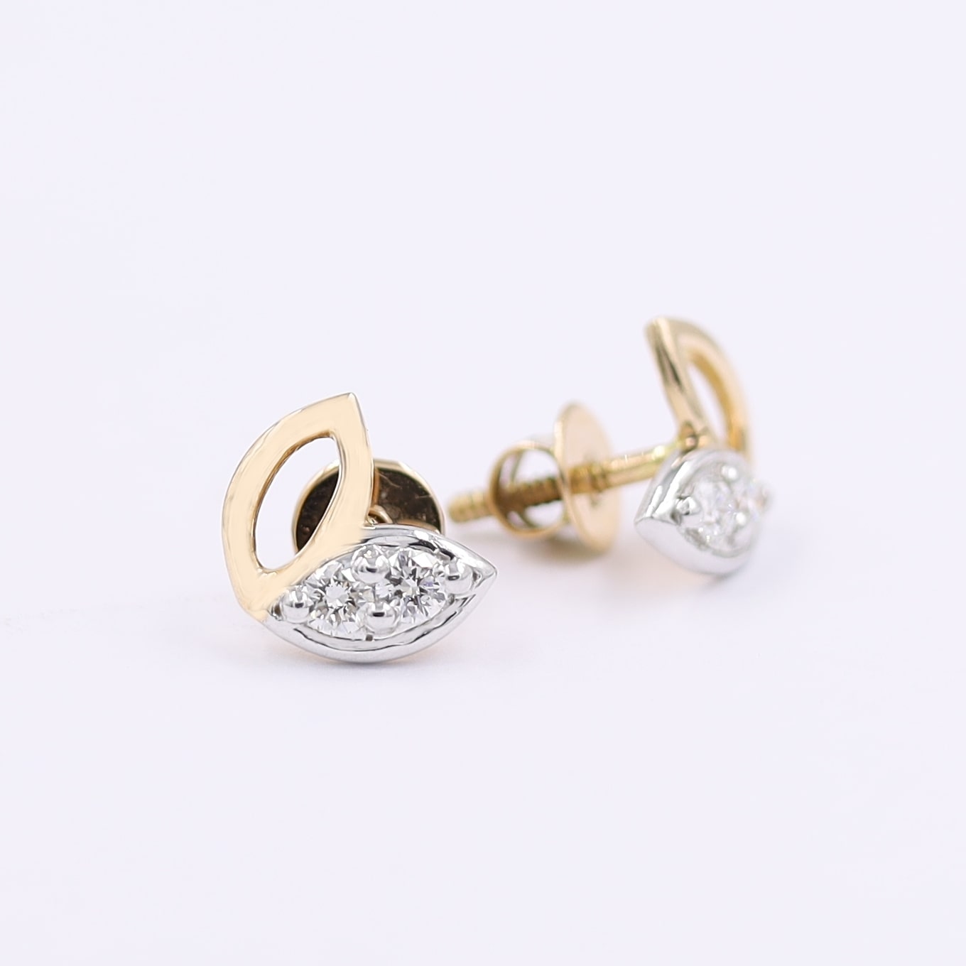 Enticing Rose Gold And Diamond Fancy Stud Earrings