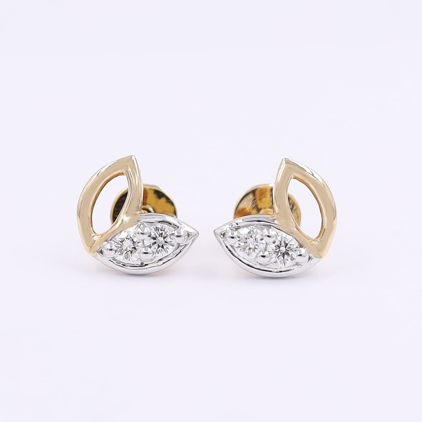 Enticing Rose Gold And Diamond Fancy Stud Earrings