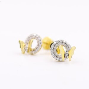 Enchanting Butterfly Diamond Stud Earrings In Rose Gold
