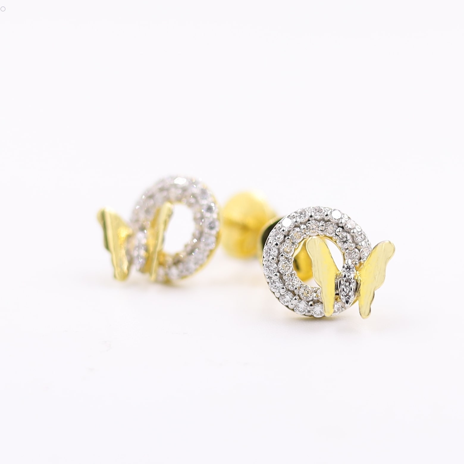 Enchanting Butterfly Diamond Stud Earrings In Rose Gold
