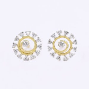 Stunning 13-Diamond Stone Stud Earrings