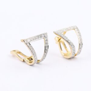 Charming Rose Gold And Diamond Hoop Bali Earrings