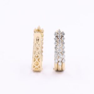 Magnificent 18 Karat Rose Gold And Diamond Hoops Bali Earring