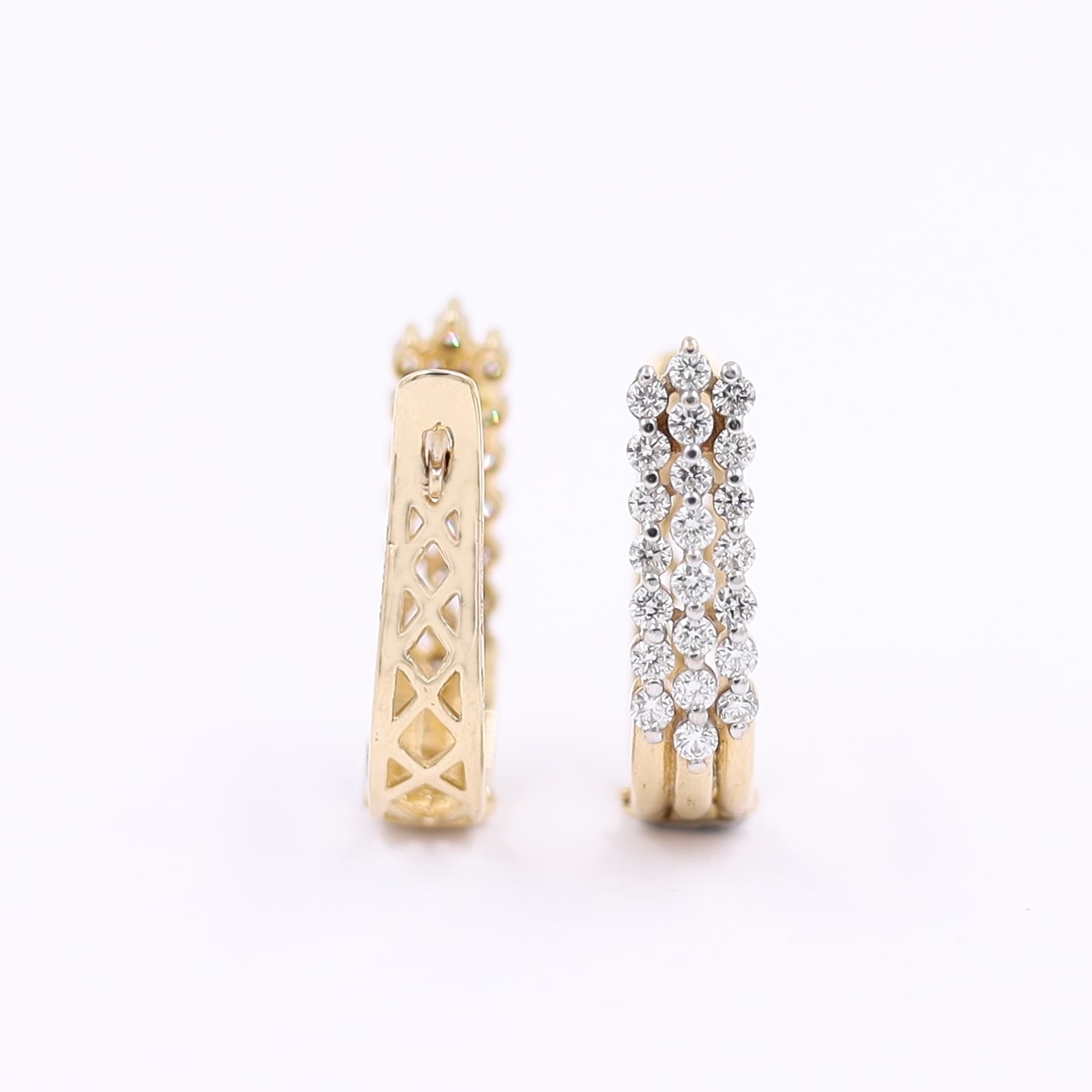 Magnificent 18 Karat Rose Gold And Diamond Hoops Bali Earring