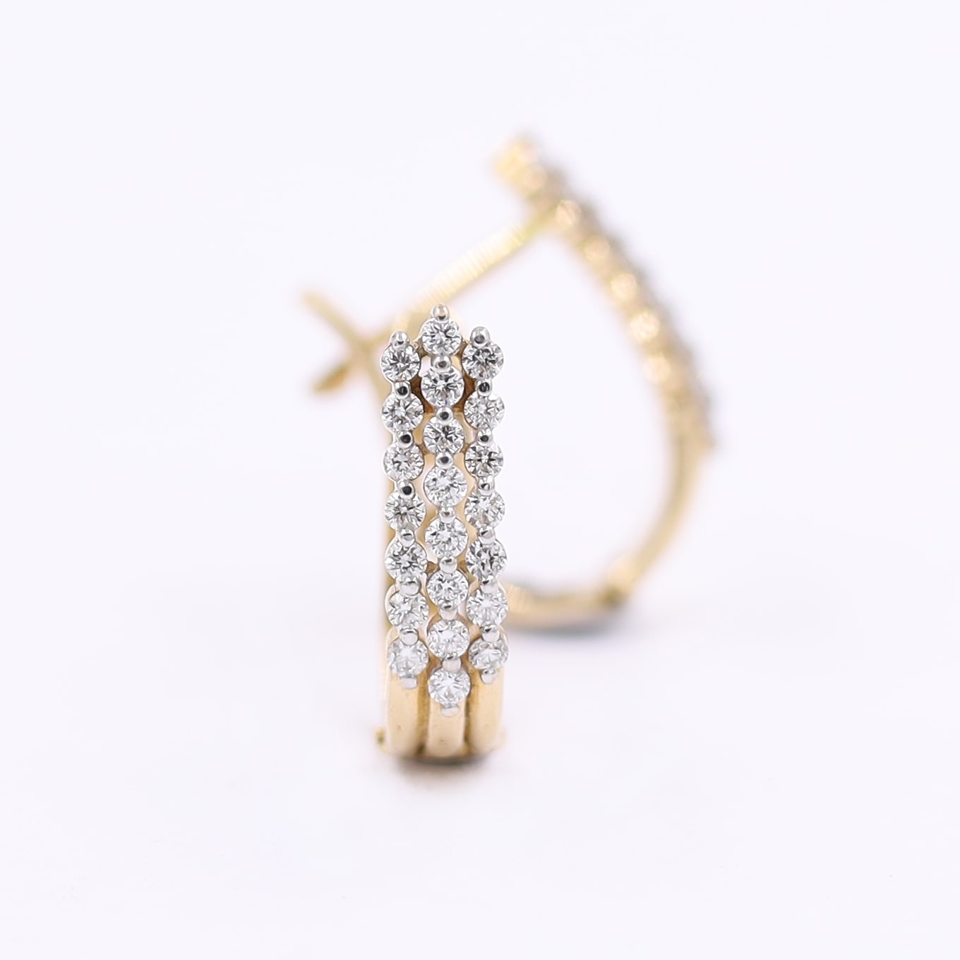 Magnificent 18 Karat Rose Gold And Diamond Hoops Bali Earring