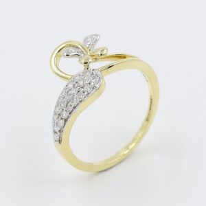 14Kt Unique Cluster Real Diamond Finger Ring