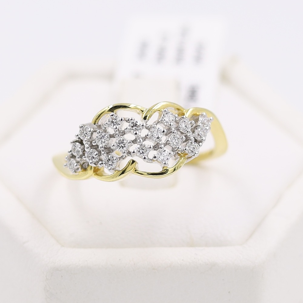 14 kt gleaming yellow gold floral finger ring - Image 4