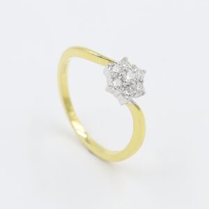 Striking Bold Gold And Real Diamond Finger Ring