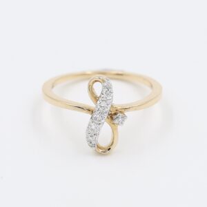Stunning Infinity Crossover Real Diamond Finger Ring