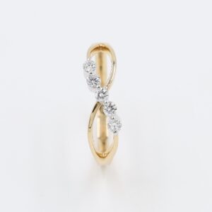 14Kt Classy Leaf Rose Gold Real Diamond Finger Ring