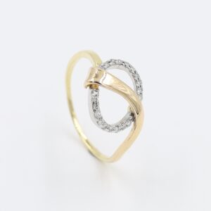 14Kt Rose Gold Dalicate Ring With Real Daimond