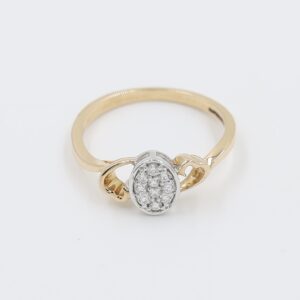 14Kt Rose Gold Oval Shape Natural Diamond Ring