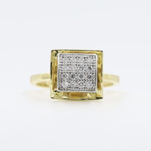 14Kt Yellow Gold Designer Ring Studded With Natural Diamonds