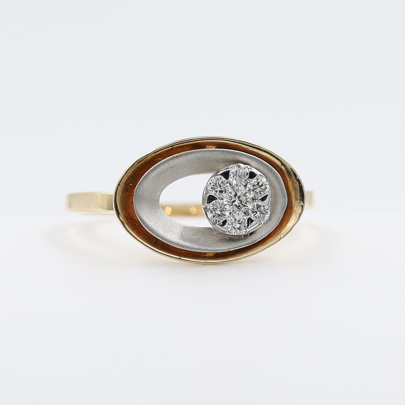 14Kt Rose Gold Ring With Pressure Setting Diamond