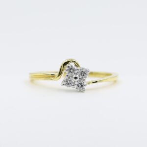 14Kt Yellow Gold Fansy Delicate Ring For Women