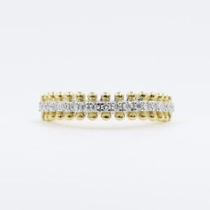 14kt Yellow Gold Ring With Diamond Line On It