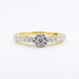 18kt Yellow Gold Pressure Setting Diamond Ring