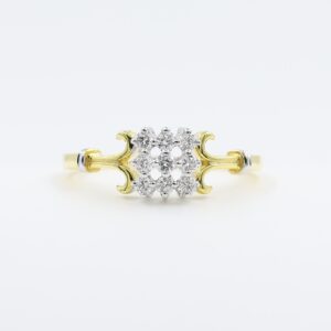 14kt Yellow Gold Delicate Natural Diamond Ring with some Rodiam Work